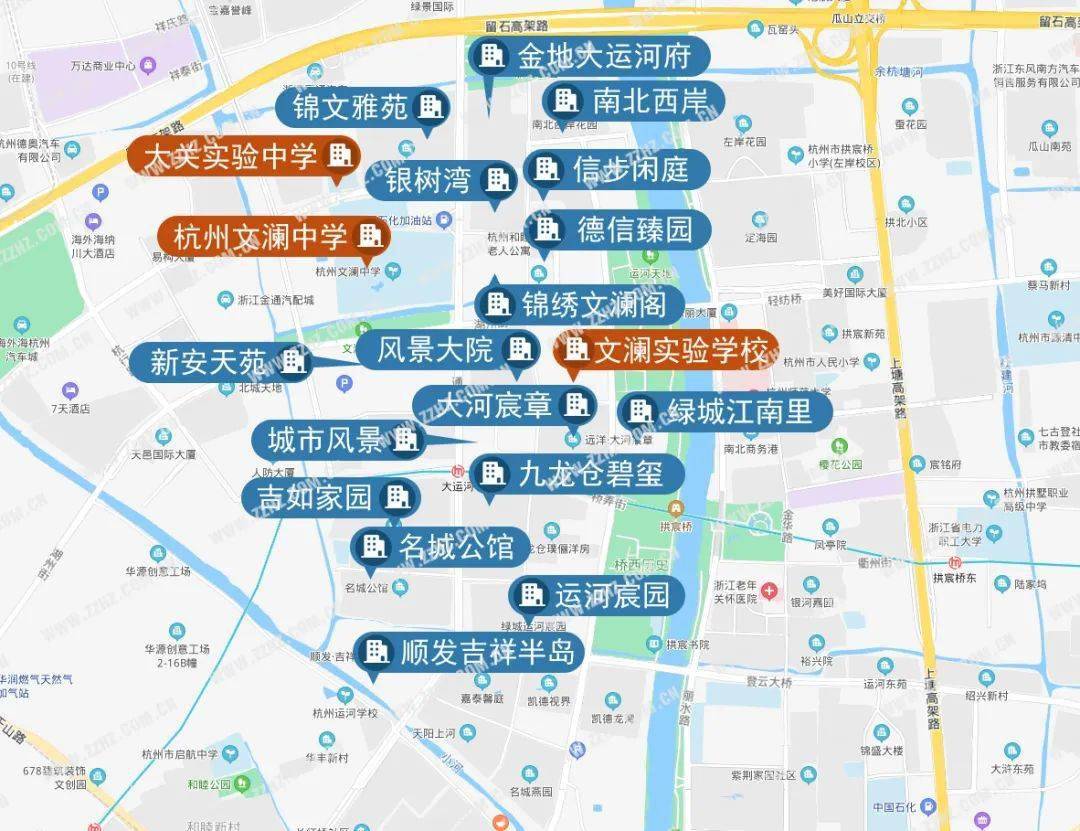 从文澜实验学校学区划分看,对口的小区有九龙仓碧玺,信步闲庭,南北