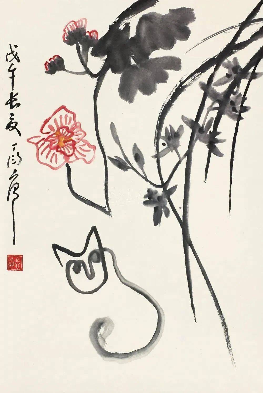 这简笔大写意,趣味无穷._丁衍庸