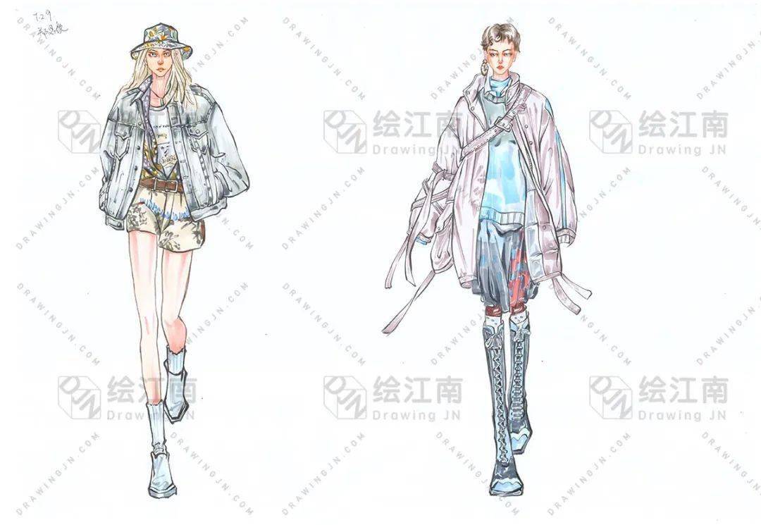 前辈足迹 | 绘江南2020学年服装设计手绘作业展示
