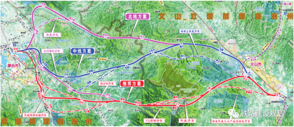 成都,西安;向东通过规划建设的文山至富宁至广西防城港铁路辐射珠三角