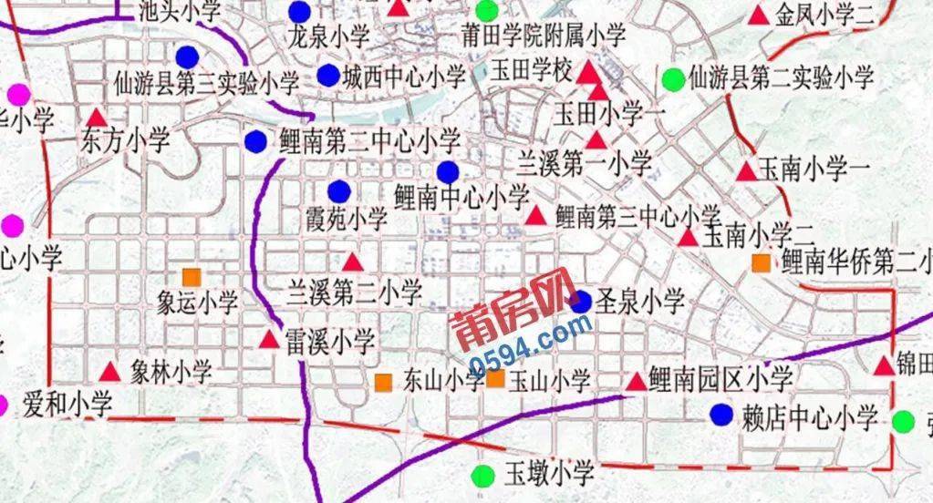 仙游鲤南片区小学规划图