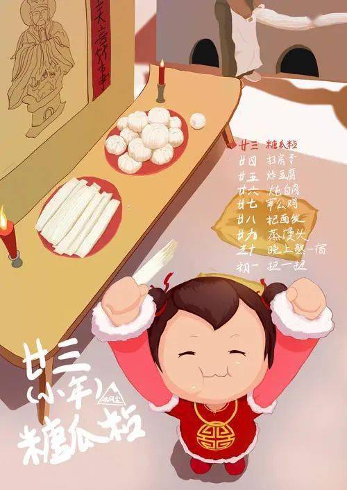 吃灶糖02祭灶,是小年这一天重要的活动,除了供奉糖瓜,糕点,还要换灶神