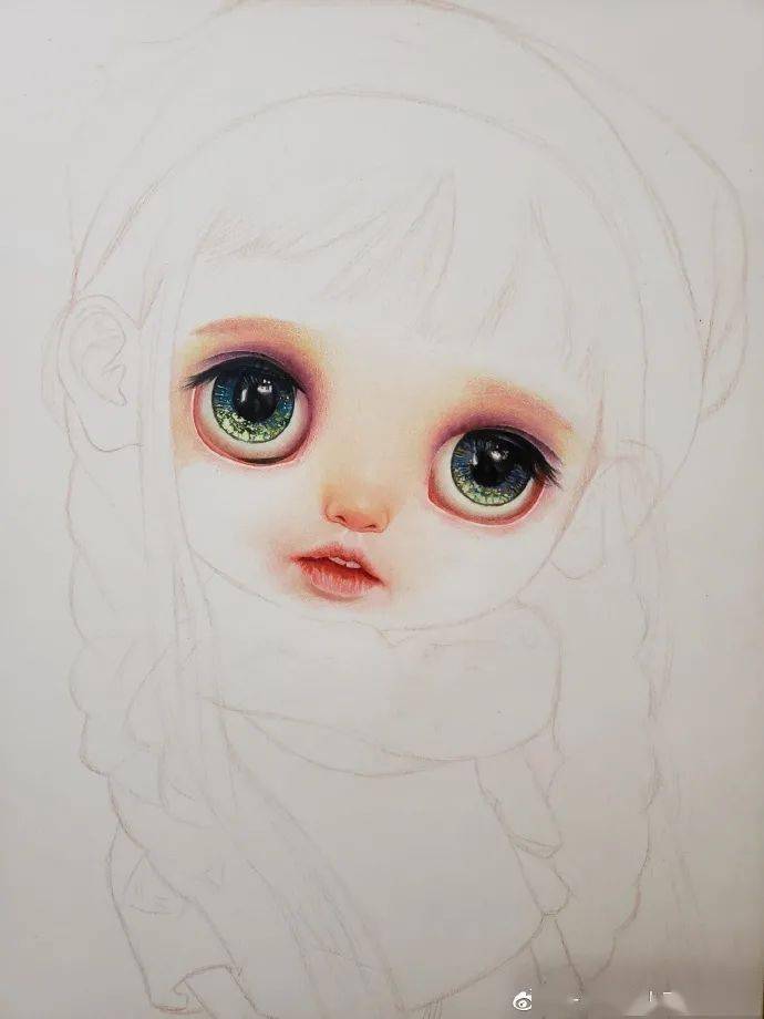 彩铅手绘 | 小布娃娃过程图