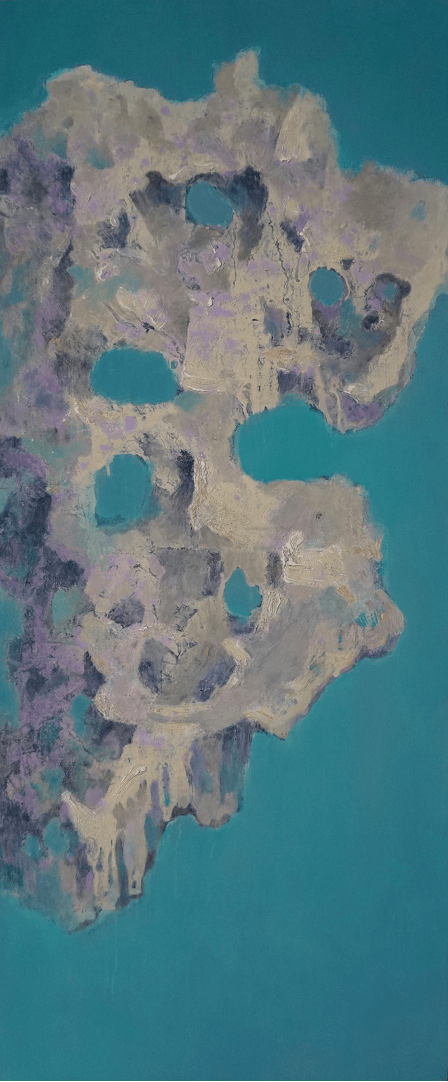 《太湖石系列-2#》 80cm×80cm 布面油画 2015年何明科 《太湖石系列