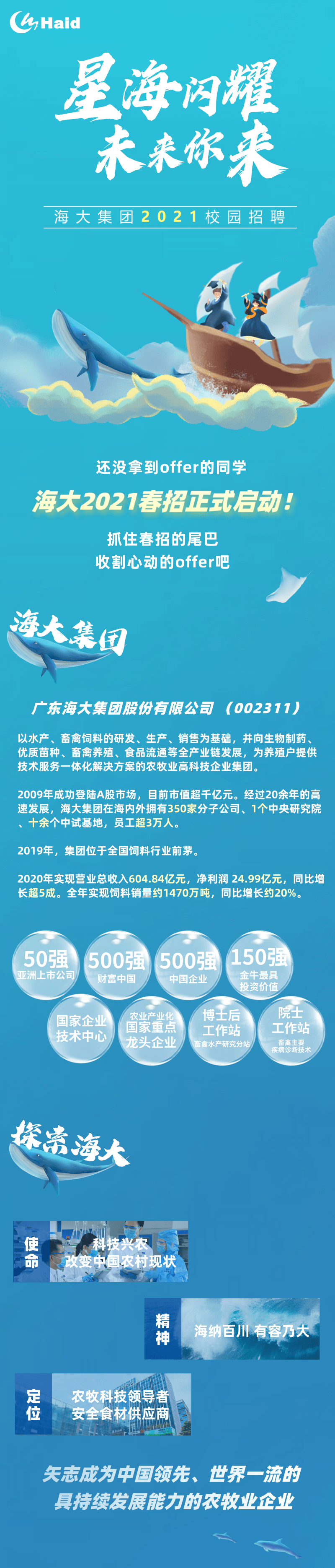 名企招聘海大集团2021春招正式开启