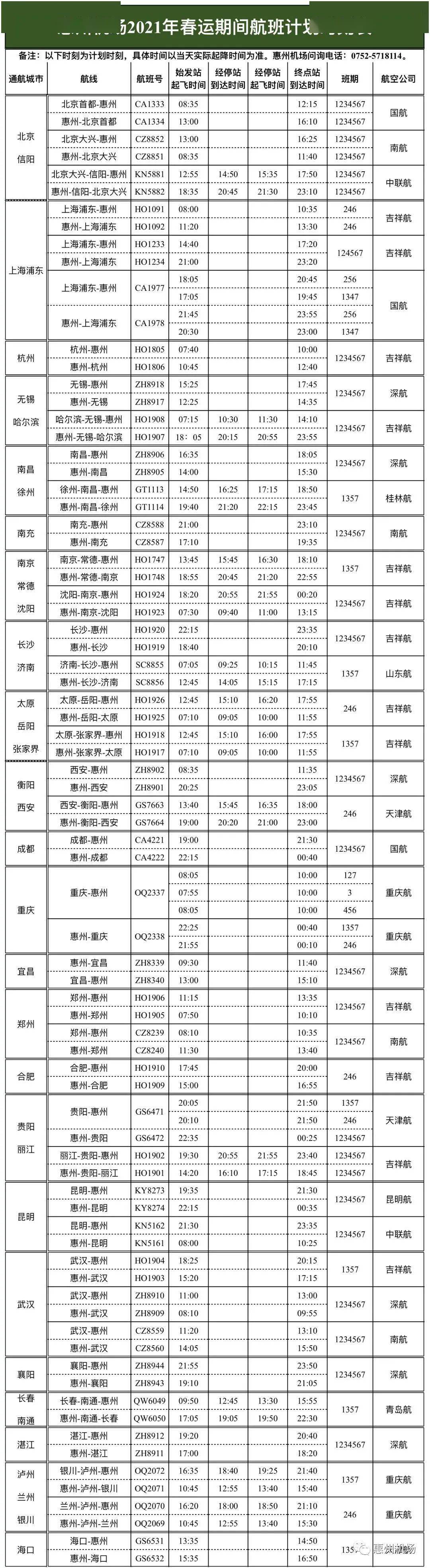 注意!春节期间,惠州公交,莞惠城际,机场大巴发车时间调整!附时刻表↘