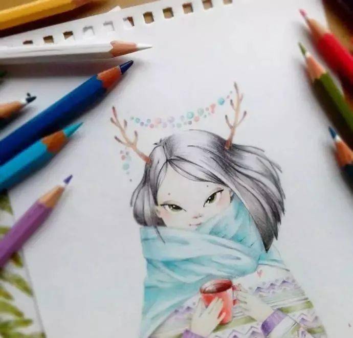 彩铅插画简单 | 一组小清新彩铅插画作品欣赏