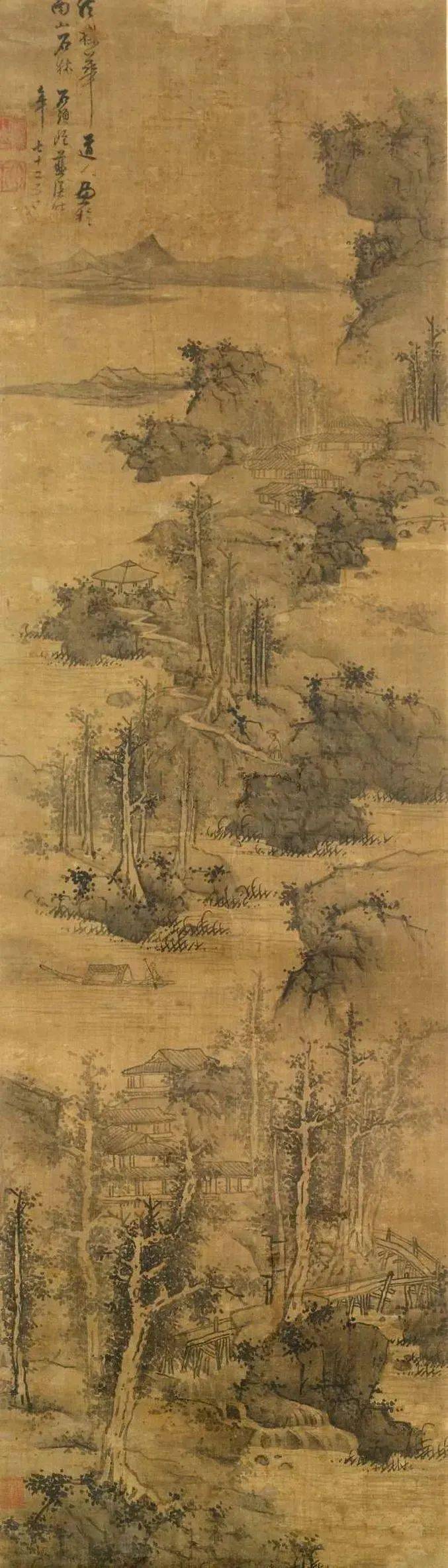 明 蓝瑛《仿吴镇山水》鉴赏