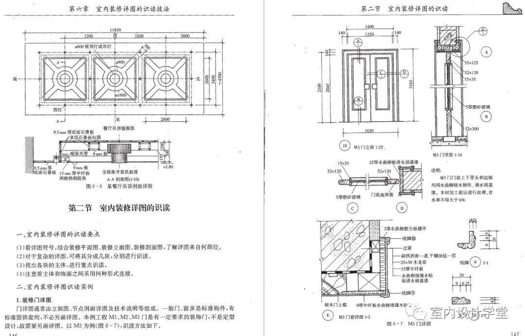 室内设计天花板图的绘制方法和识图方法,配有常见的天花板设计案例