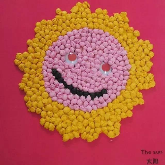 揉纸手工幼儿园揉纸画搓纸画大全