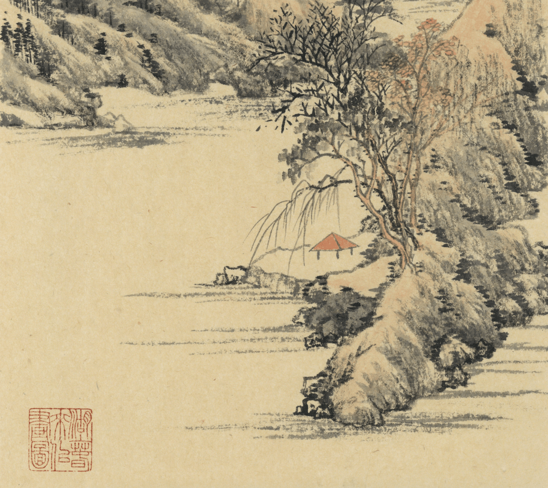 湖上春来似画图·水墨设色纸本·25.8cm×68.9cm