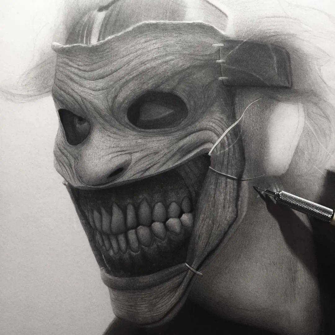 细节非常丰富的超写实素描手绘