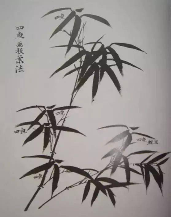 竹子的写意画法教程_竹叶