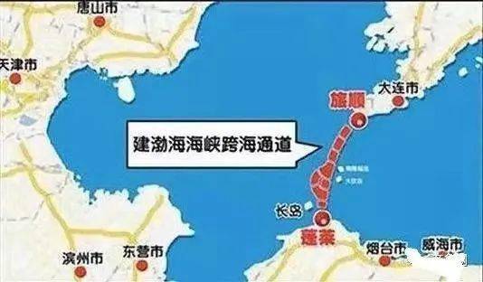以跨海桥梁,海底隧道或桥梁隧道结合的方式,建设跨越渤海海峡的直达
