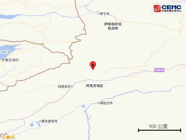 新疆阿克苏地区拜城县发生3.4级地震