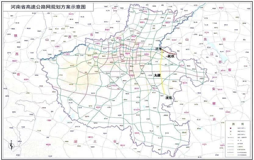 下穿郑徐高铁后与连霍高速交叉,路线继续向南,进入杞县阳固镇,路线从