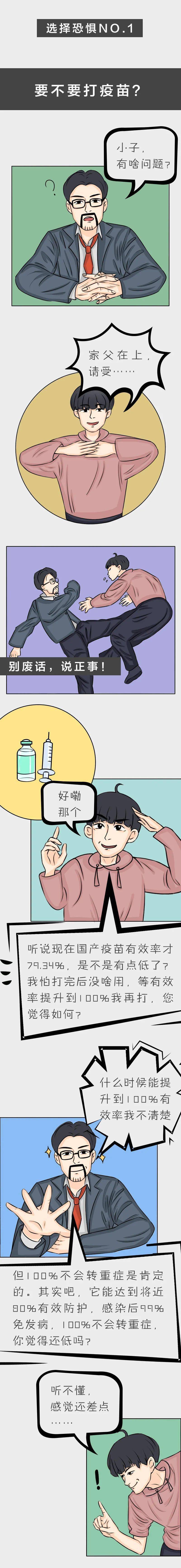 手绘长图漫画接种疫苗的那些事选择的烦恼