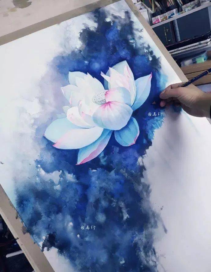 彩铅手绘入门 彩铅荷花怎么画?彩铅和水彩一起画荷花