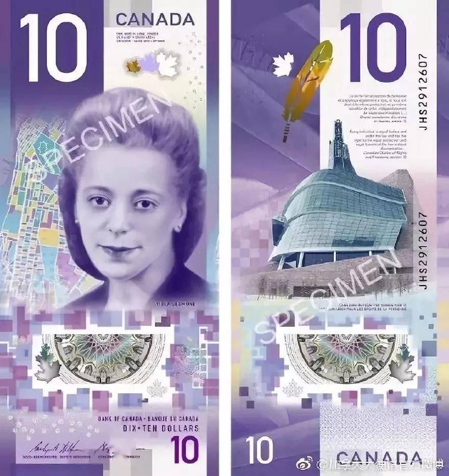 加拿大新版10元钞票