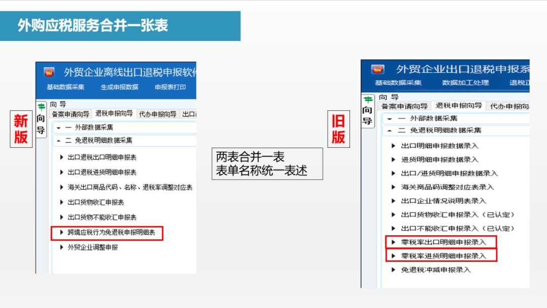 系统整合外贸企业离线出口退税申报系统之出口退免税申报变化