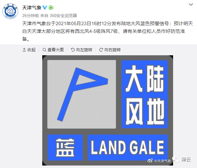 阵风可达7级!大风蓝色预警来了!