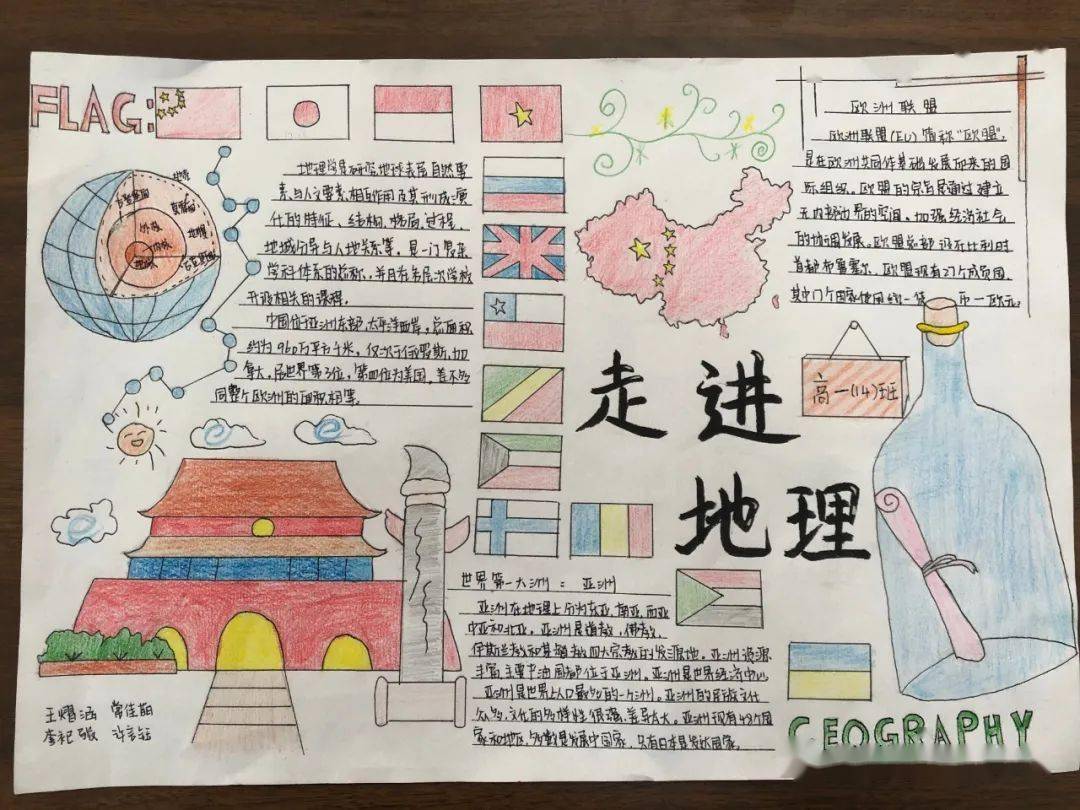 焦作外国语中学:地理手抄报——绘地理风貌,展现地理知识形象美