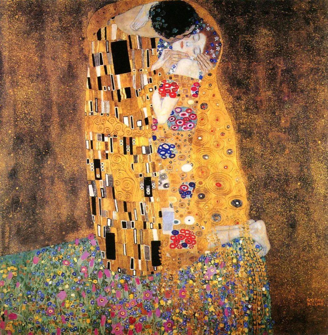 the kiss,gustav klimt,克里姆特《吻》