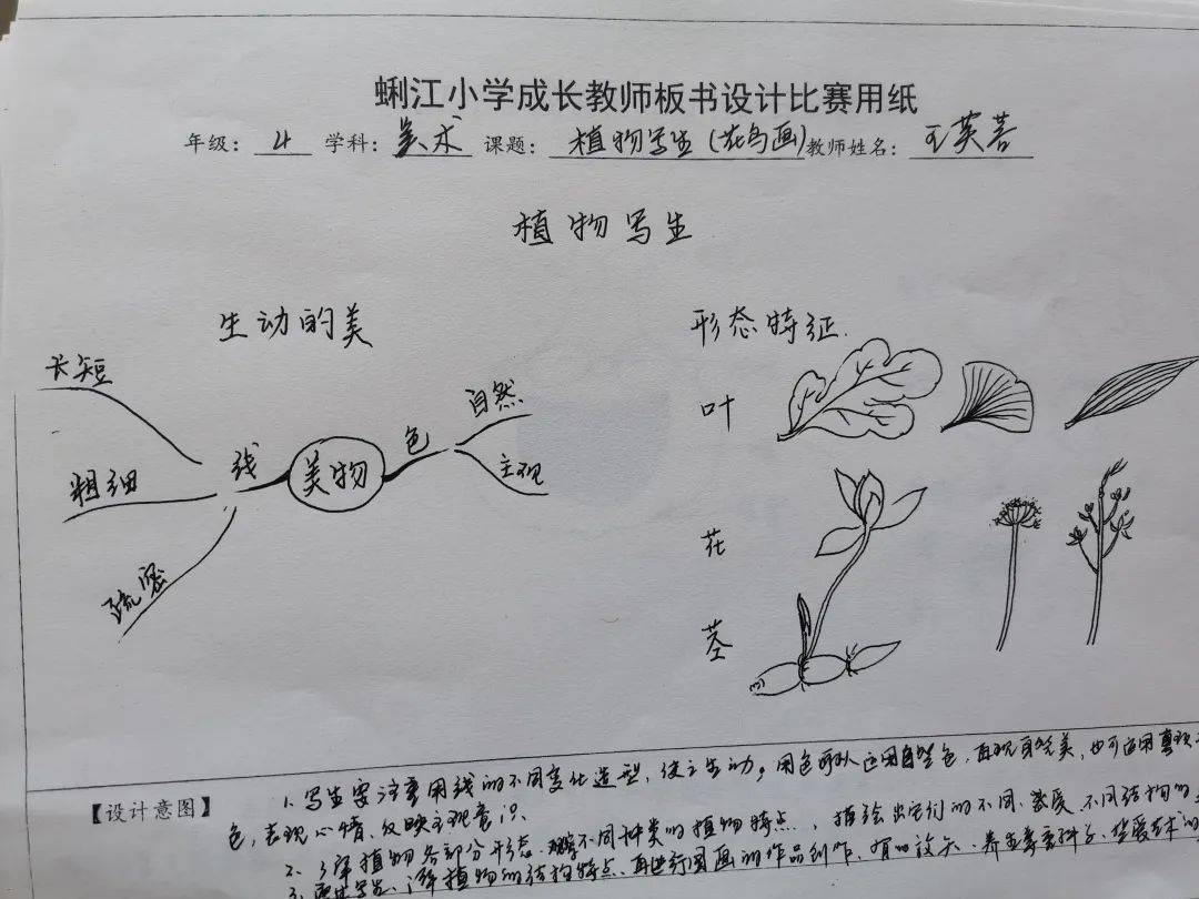 【成长动态】板书设计展风采,互相切磋促成长