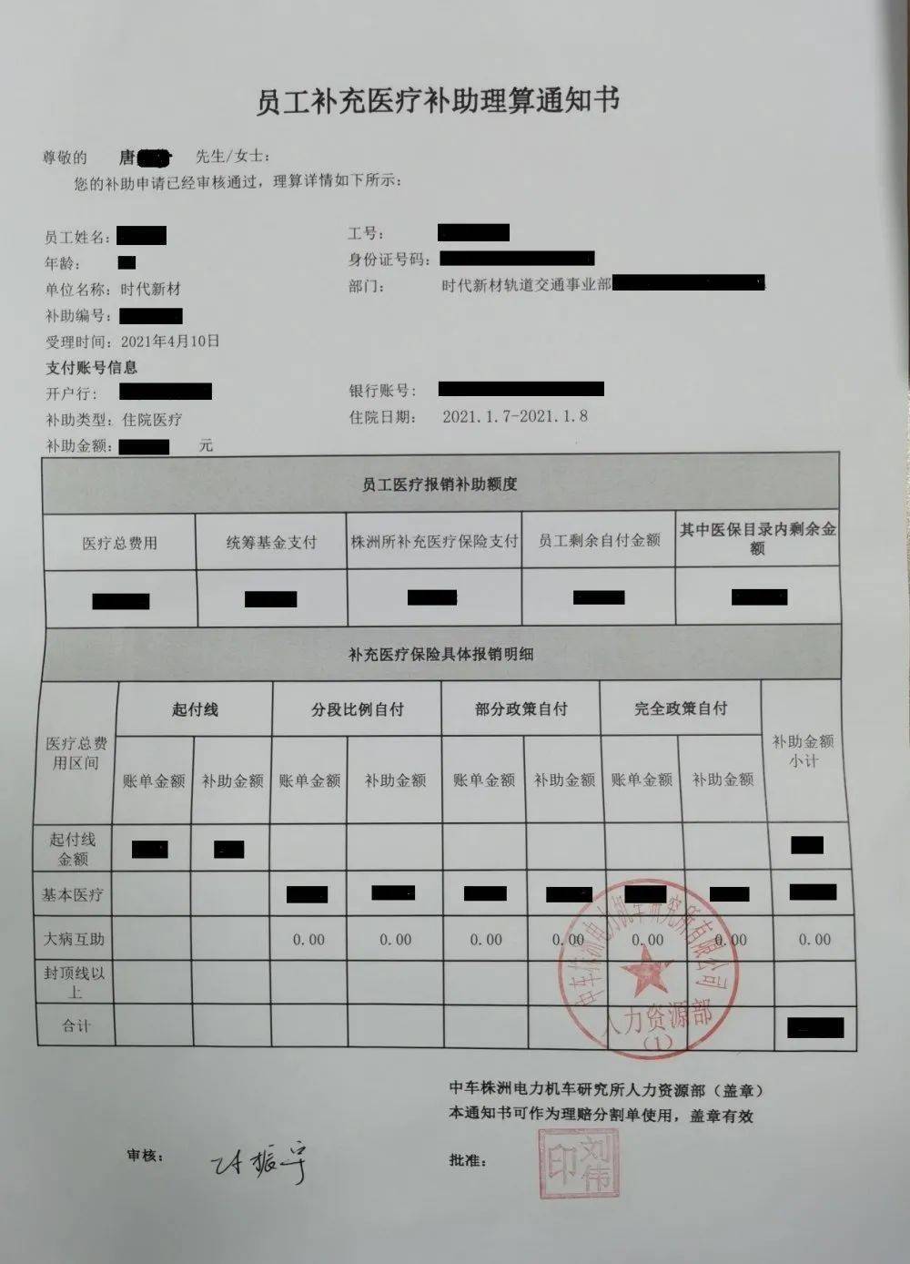 福来day丨员工补充医疗补助理算通知书只是个结算证明吗