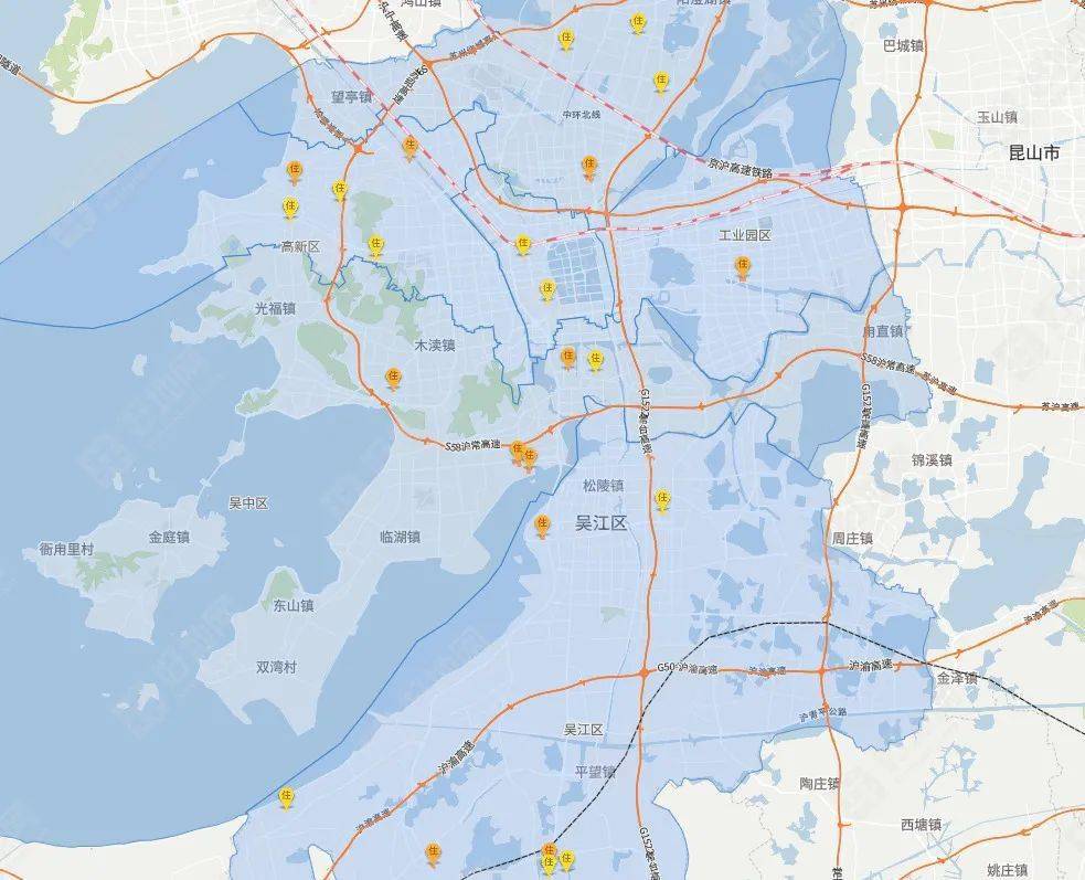 市区地块分布图(来源:好地大数据) 张家港,常熟地块指标