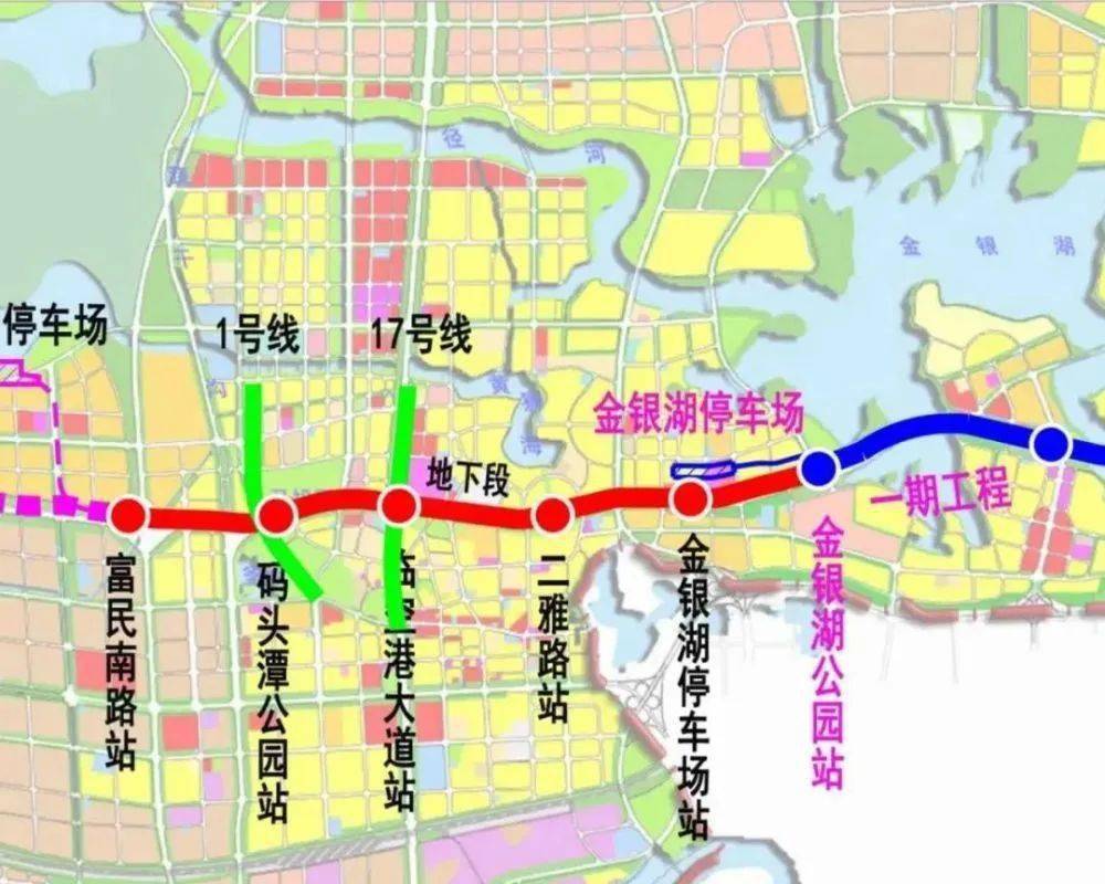 概况: 地铁6号线二期工程起于一期工程终点金银湖公园站(不含),经金山