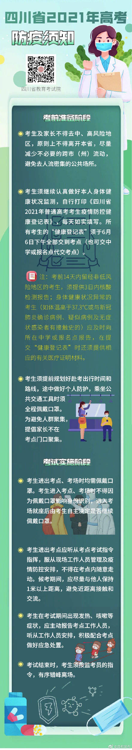 一图读懂!还有4天,四川省2021年高考防疫须知请查收