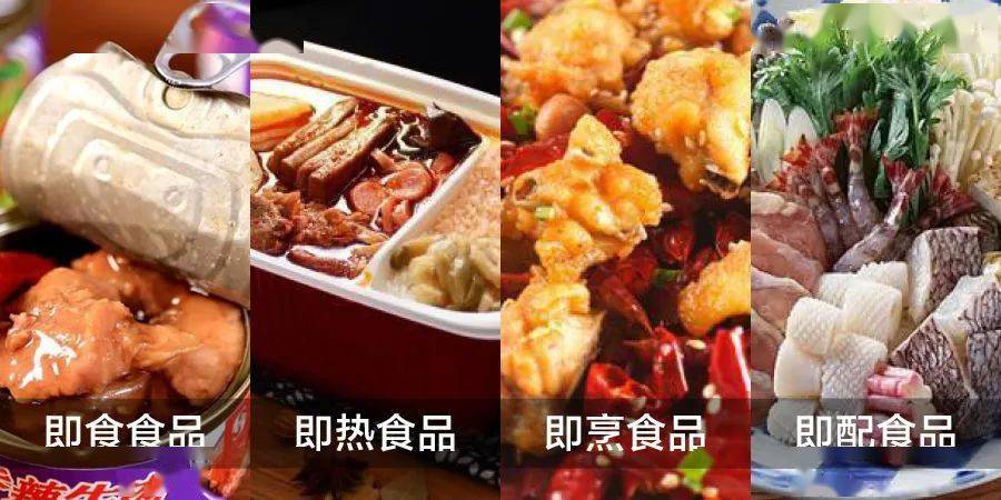 市场上预制菜大致分为四大类产品:即食食品,即热食品,即烹食品,即配