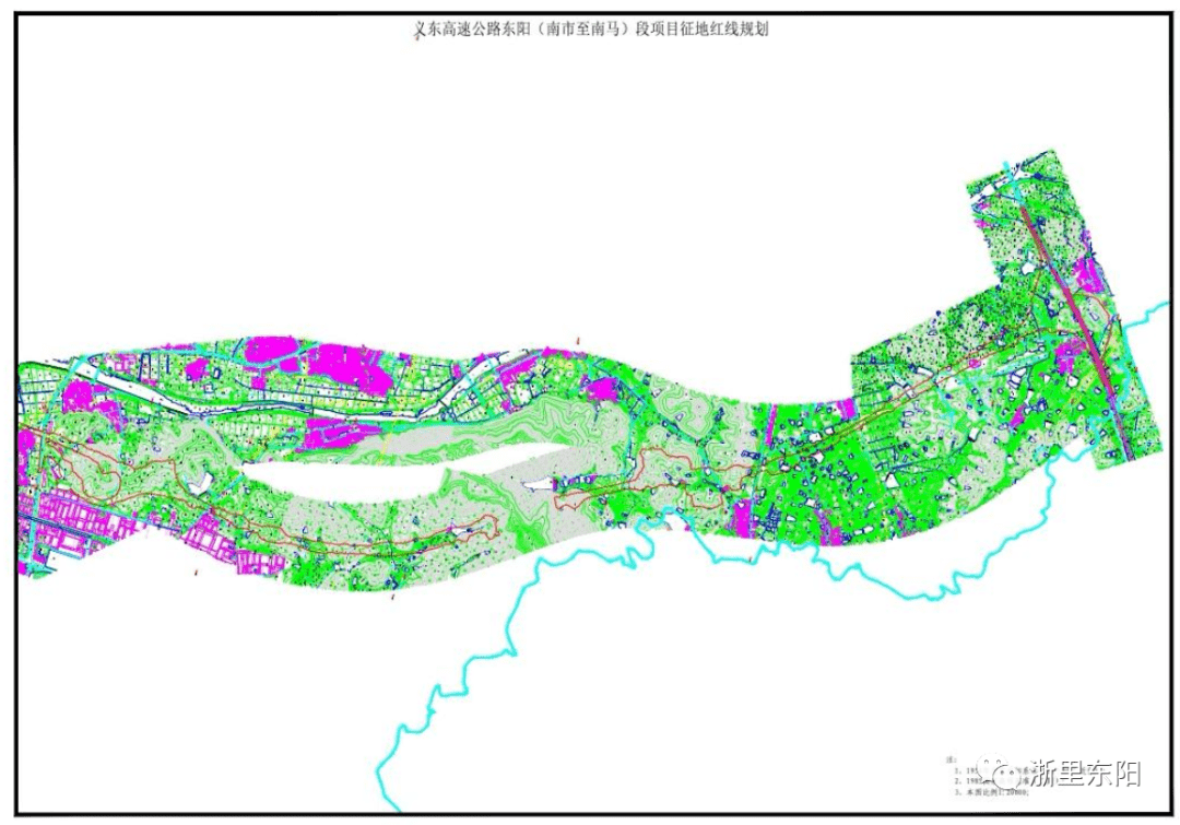 《义东高速公路东阳(南市至南马)段工程项目征收红线规划》 2.