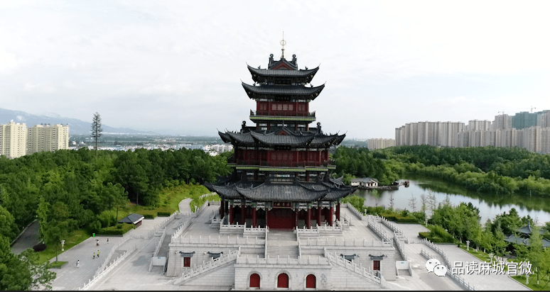 孝善楼上空航拍麻城实景