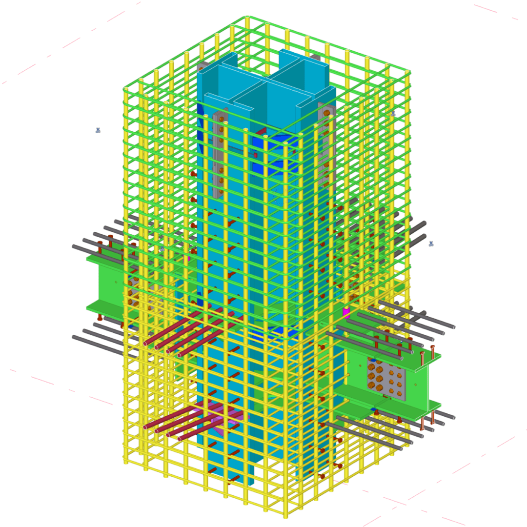 十字型钢骨-劲性柱与型钢混凝土梁连接节点