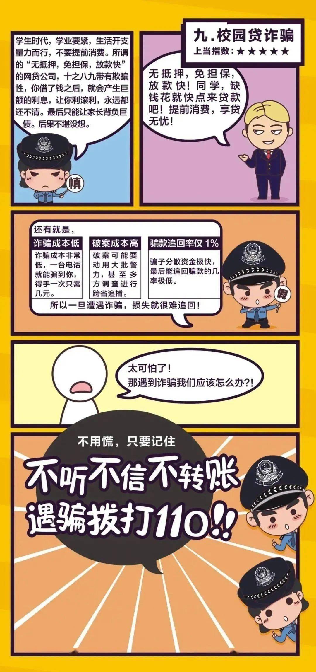 转发防电诈岳麓在行动反诈手段宣传之漫画小课堂