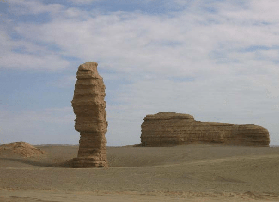 发育的岩石,在风的长期吹蚀后,易形成一些孤立的柱状岩石,称为风蚀柱