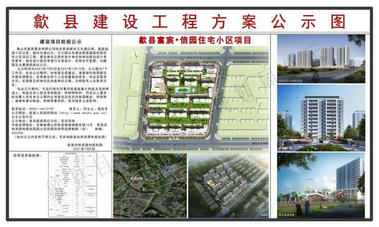 歙县新盘【富宸·信园】规划方案公示,建面约18万方共