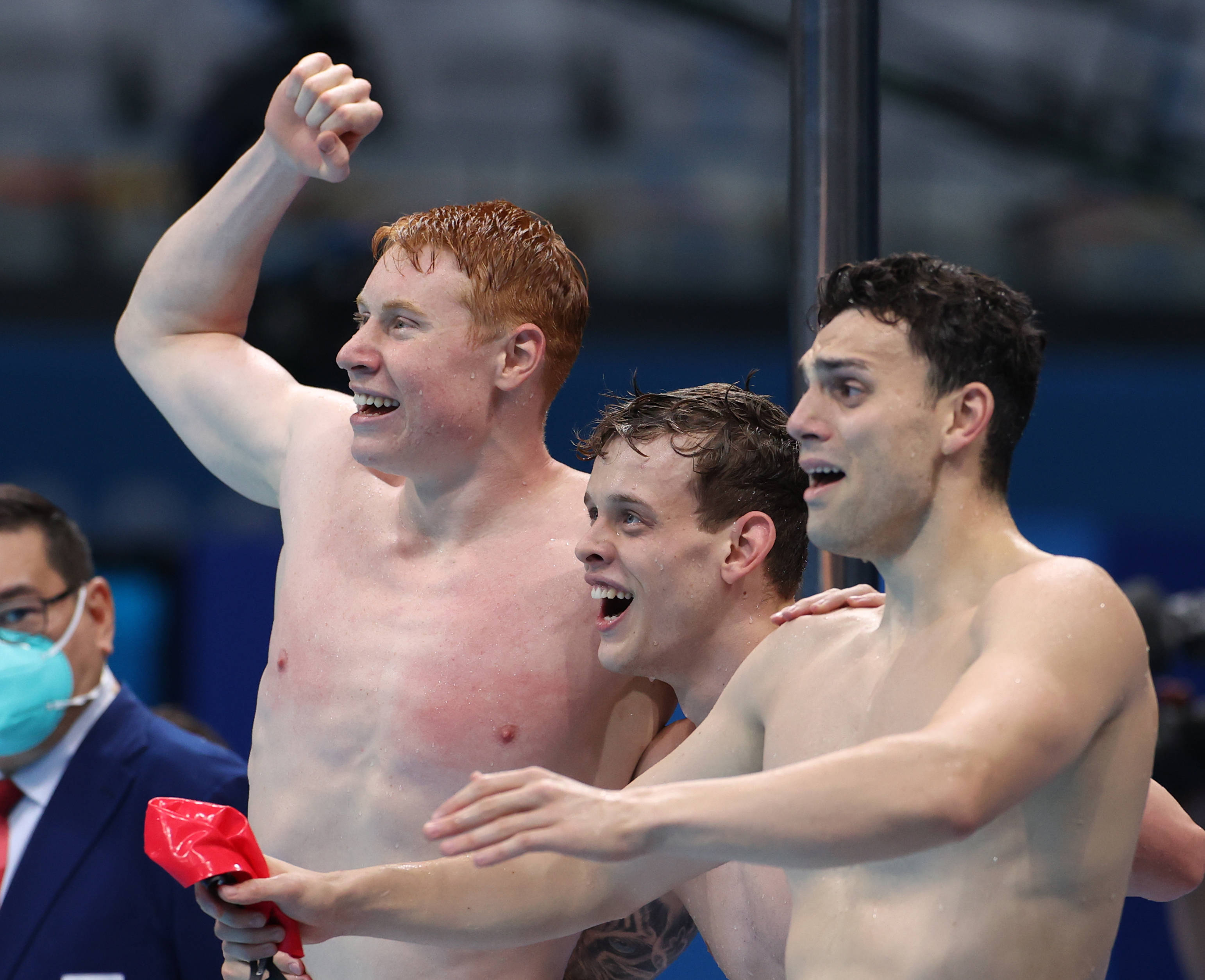 游泳——男子4x200米自由泳接力决赛:英国队夺冠