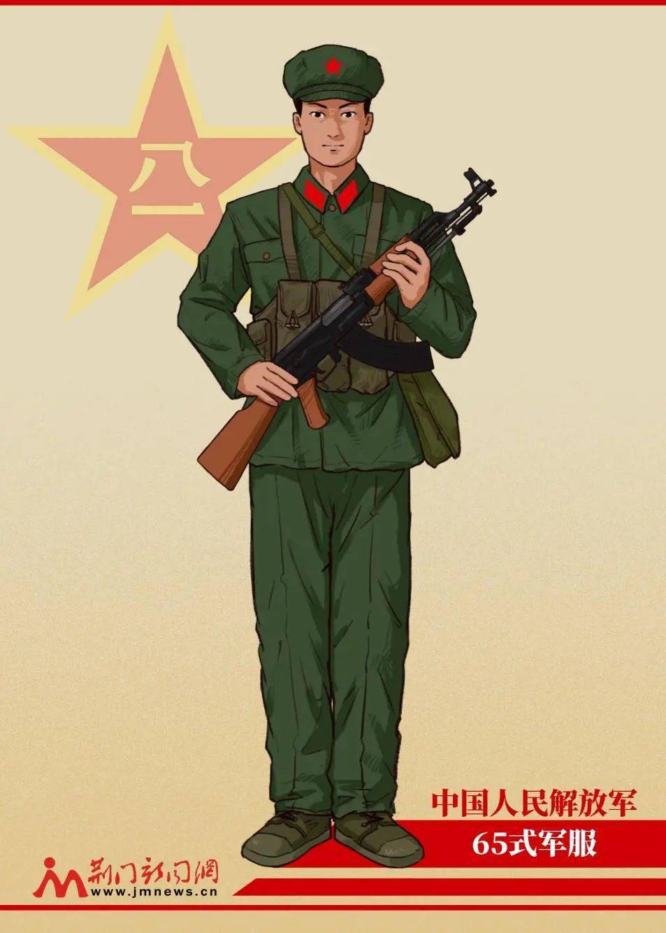 图为"65式"中国人民解放军陆军夏常服