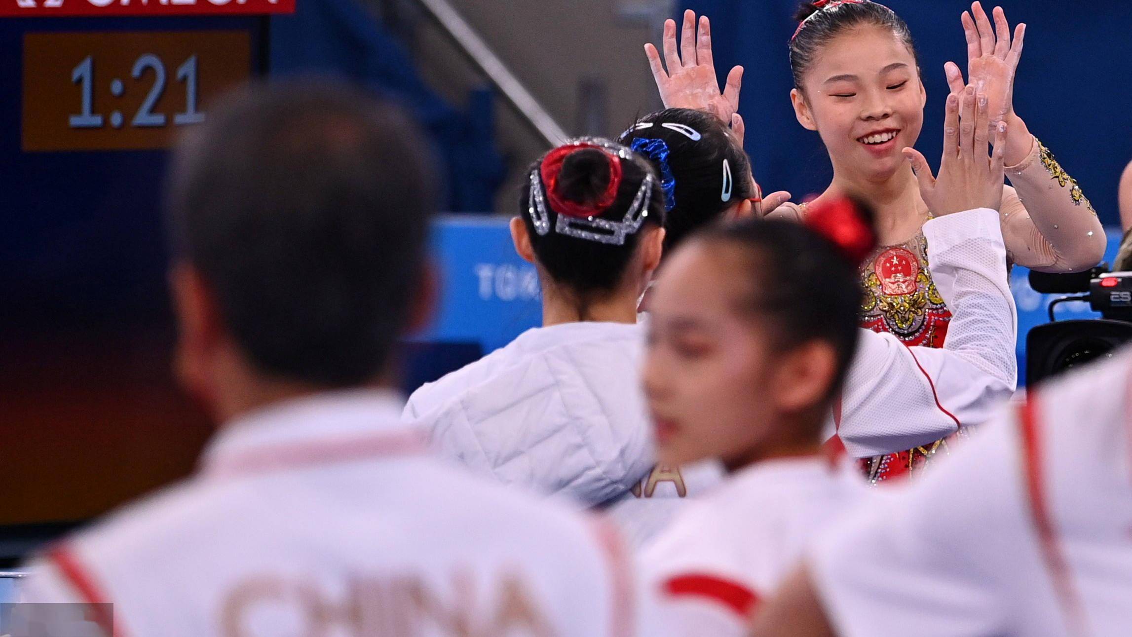 2021年8月3日,东京奥运会体操女子平衡木决赛中,中国小将16岁的管晨辰