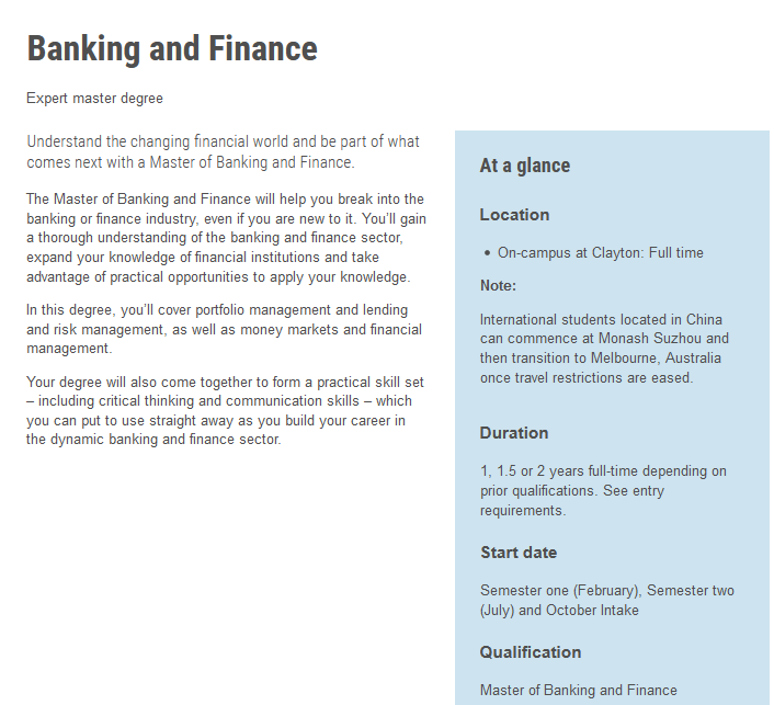 【offer来了】莫纳什大学帮助你打入银行或金融业!