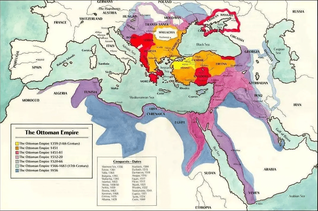 奥斯曼帝国的版图