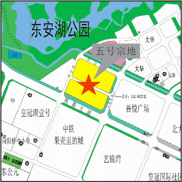 宗地位置:龙泉驿区东安街道东安湖以东,桃都大道以北净用地面积:142.