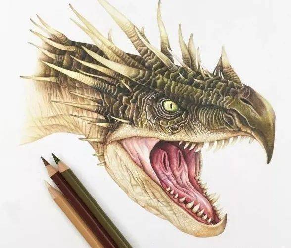 彩铅手绘效果图彩铅手绘逼真的恐龙