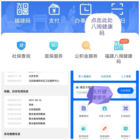 您可以检测完成48小时后在"闽政通"app,微信或支付宝上查看电子报告