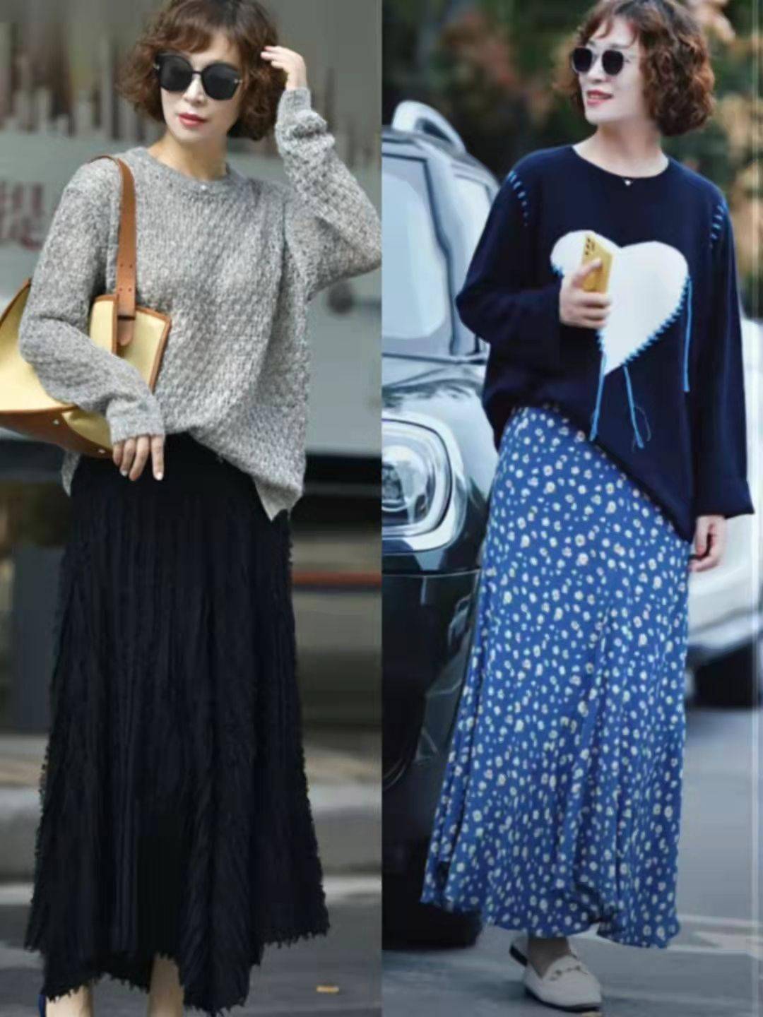 这才是50岁女人该有的装扮,洋气卷发配时髦穿搭,优雅大气又高级