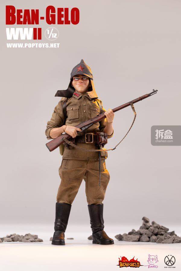 poptoys112大头兵第六弹歪打正着可动人偶兵人场景地台