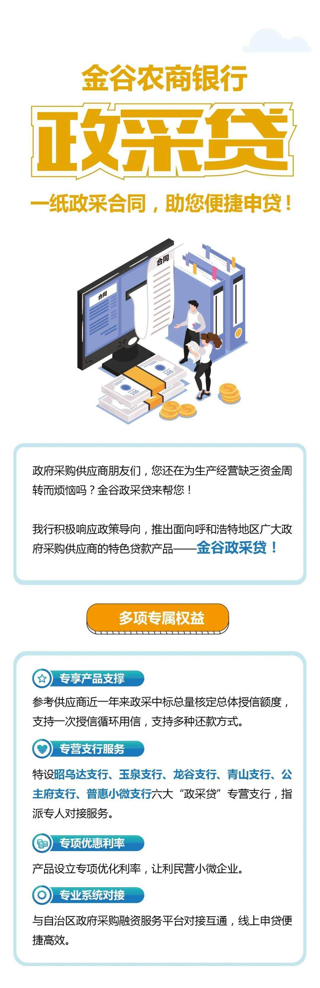 金谷农商银行"政采贷 一纸政采合同,助您便捷申贷!